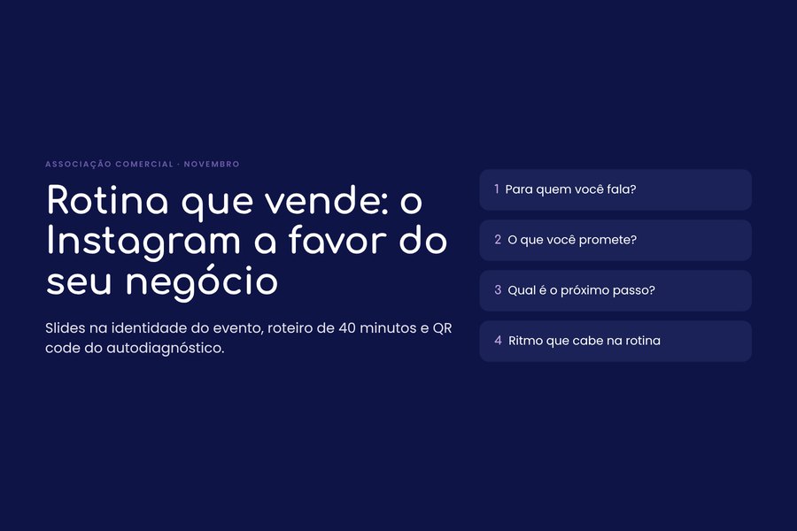 Exemplo da etapa 08: Palestra com slides e roteiro